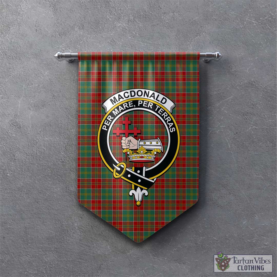 Tartan Vibes Clothing MacDonald of Kingsburgh Tartan Gonfalon, Tartan Banner with Family Crest