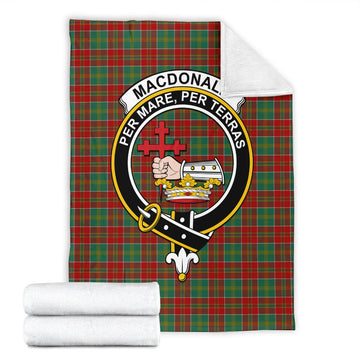 MacDonald of Kingsburgh Tartan Blanket with Family Crest