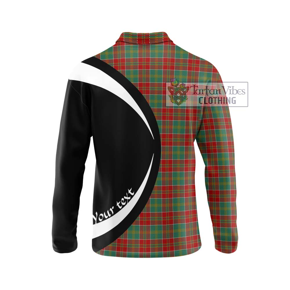 MacDonald of Kingsburgh Tartan Long Sleeve Polo Shirt with Family Crest Circle Style - Tartan Vibes Clothing