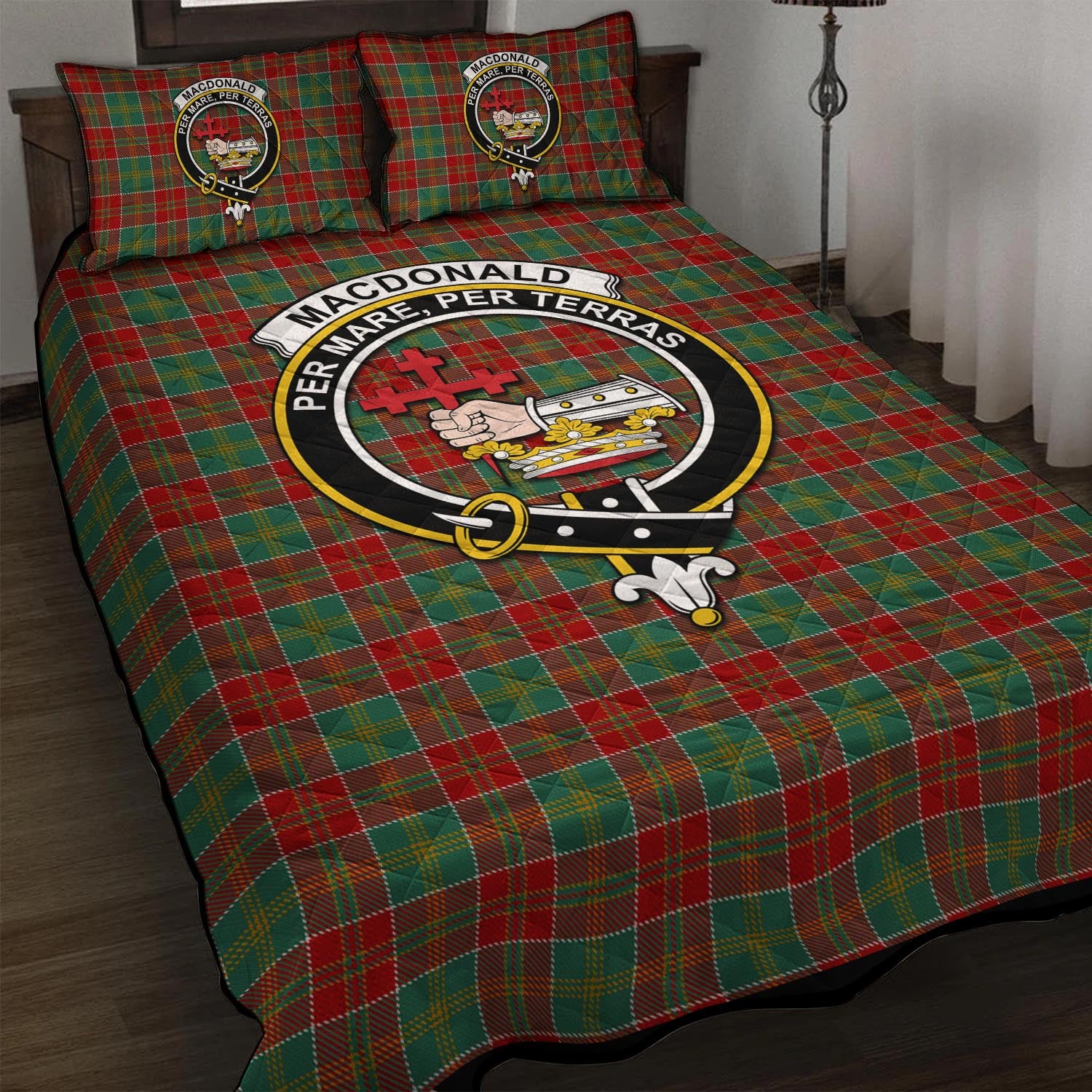 MacDonald of Kingsburgh Tartan Quilt Bed Set with Family Crest - Tartan Vibes Clothing