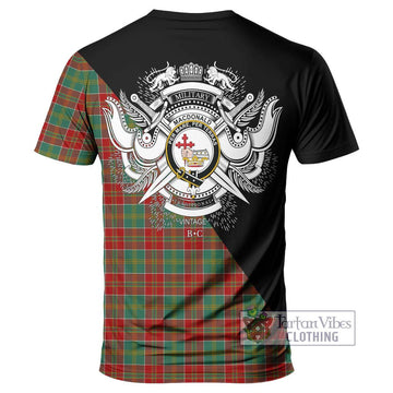 MacDonald of Kingsburgh Tartan T-Shirt with Family Crest and Military Logo Style