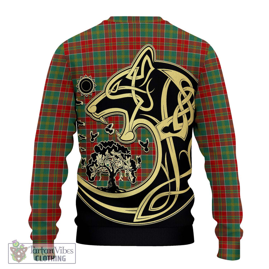 MacDonald of Kingsburgh Tartan Knitted Sweater with Family Crest Celtic Wolf Style - Tartan Vibes Clothing