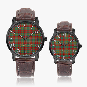 MacDonald of Kingsburgh Tartan Personalized Your Text Leather Trap Quartz Watch