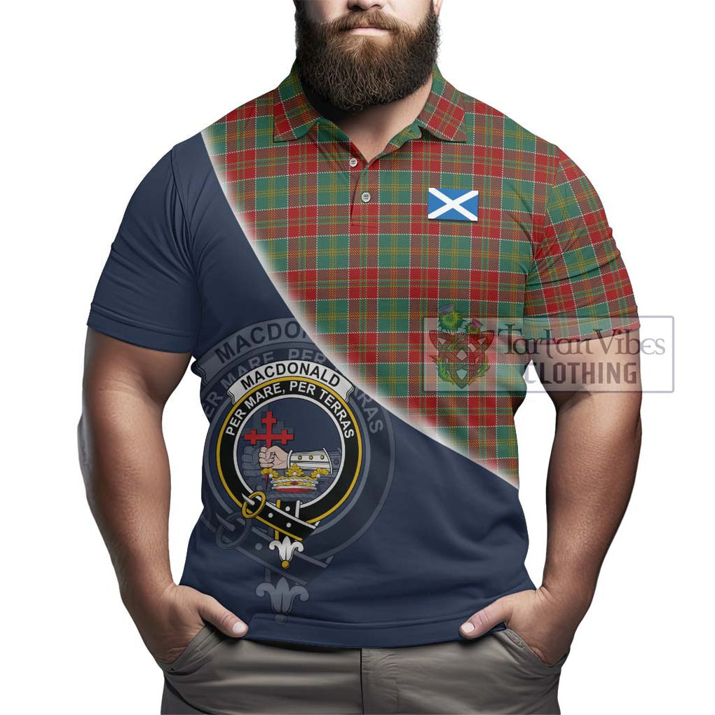 MacDonald of Kingsburgh Tartan Polo Shirt with Personalised National Flag and Family Crest Half Style - Tartanvibesclothing Shop