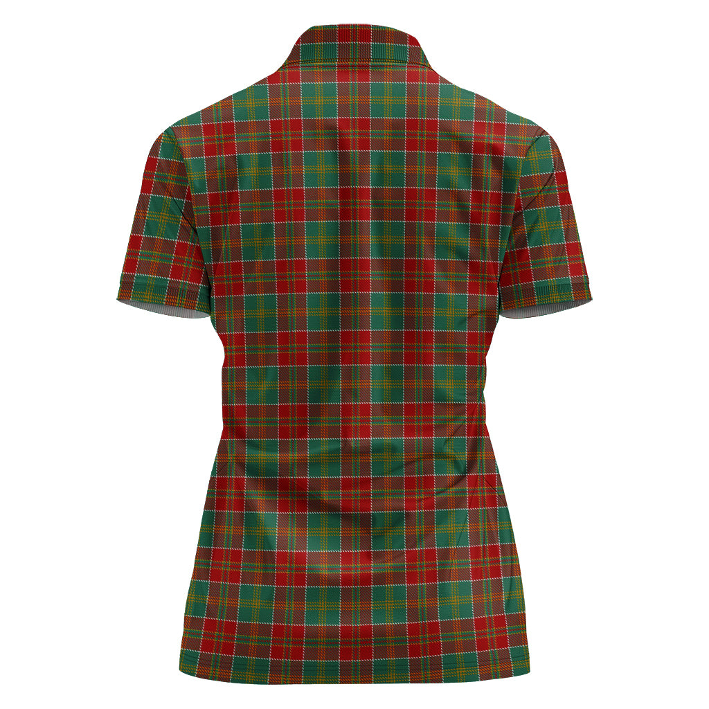 MacDonald of Kingsburgh Tartan Polo Shirt with Family Crest For Women - Tartan Vibes Clothing