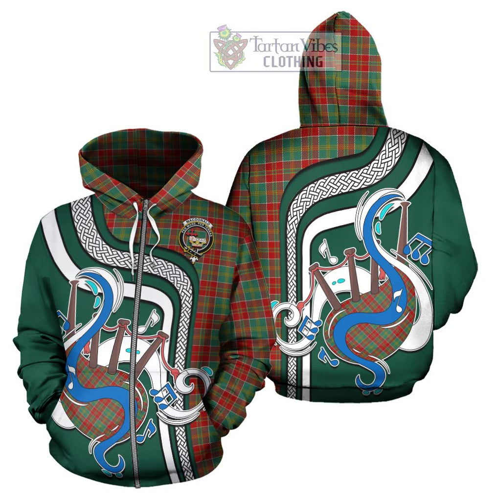 MacDonald of Kingsburgh Tartan Hoodie with Epic Bagpipe Style - Tartanvibesclothing Shop