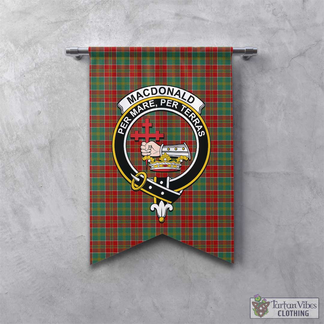 Tartan Vibes Clothing MacDonald of Kingsburgh Tartan Gonfalon, Tartan Banner with Family Crest