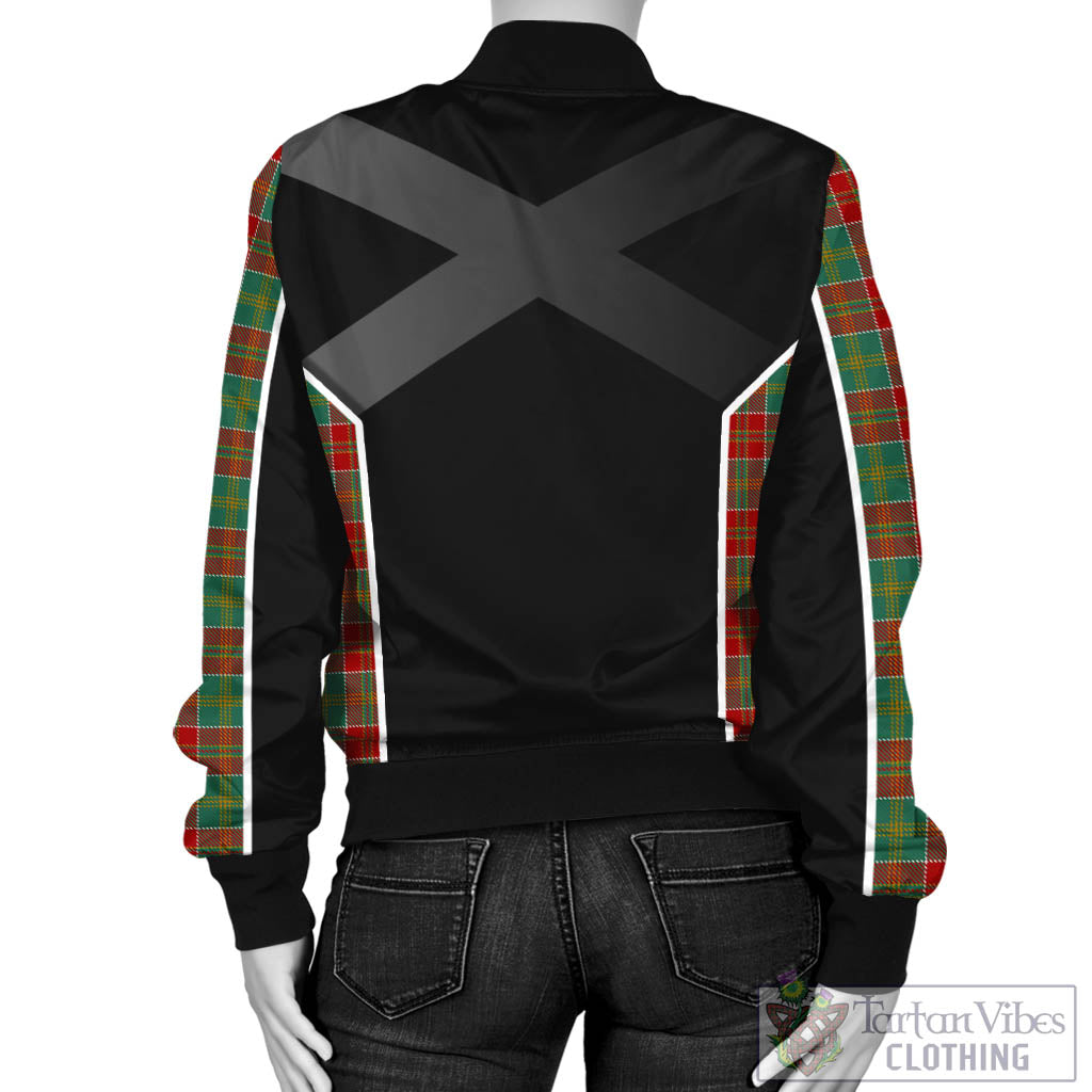 Tartan Vibes Clothing MacDonald of Kingsburgh Tartan Bomber Jacket with Family Crest and Scottish Thistle Vibes Sport Style