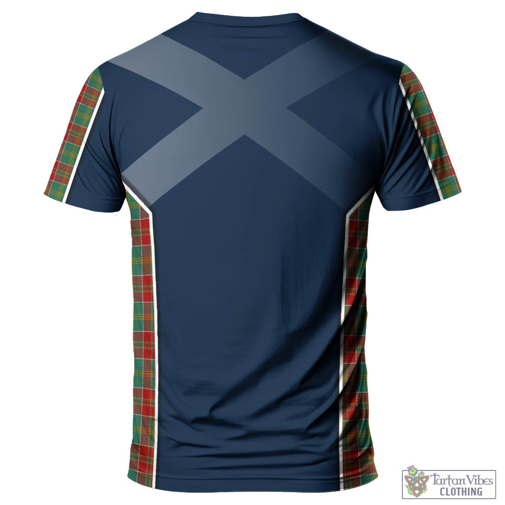 Tartan Vibes Clothing MacDonald of Kingsburgh Tartan T-Shirt with Family Crest and Scottish Thistle Vibes Sport Style