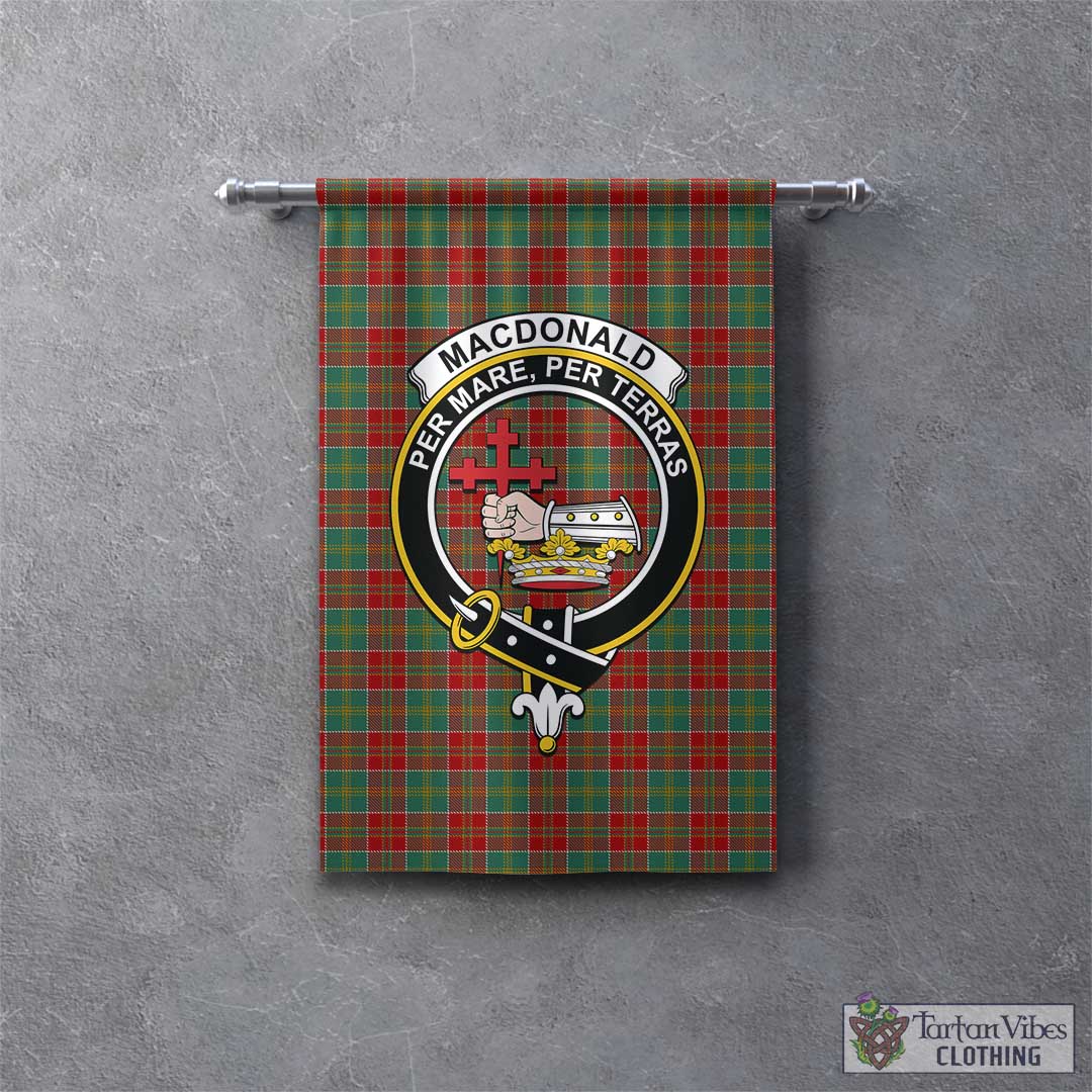 Tartan Vibes Clothing MacDonald of Kingsburgh Tartan Gonfalon, Tartan Banner with Family Crest