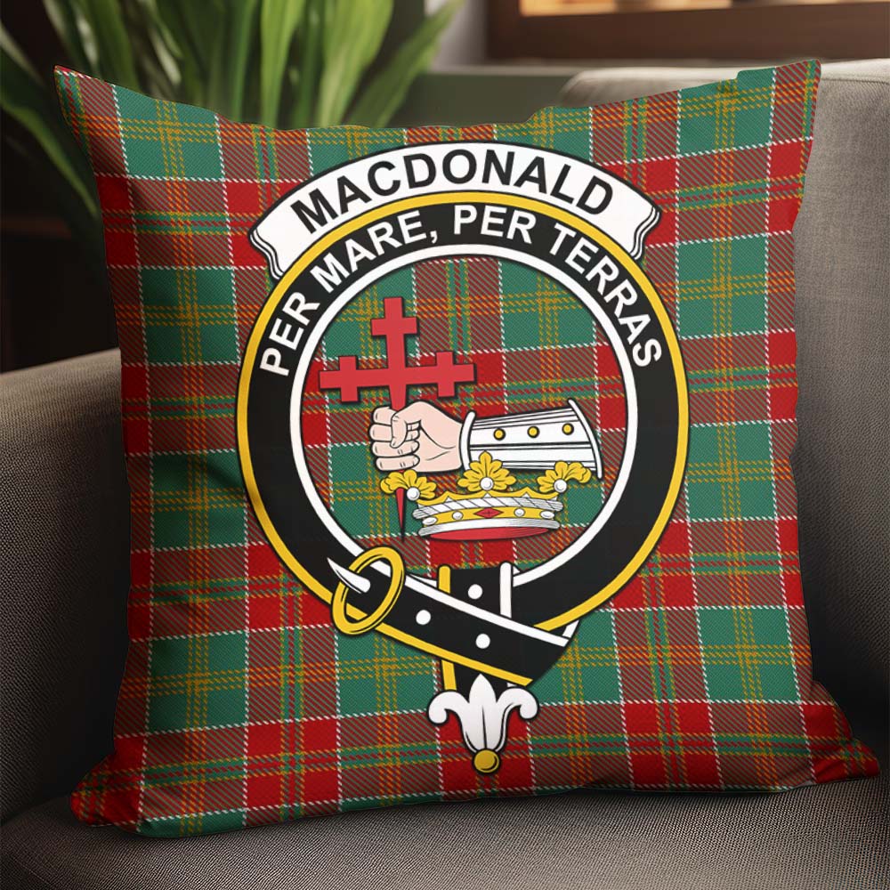 MacDonald of Kingsburgh Tartan Pillow Cover with Family Crest - Tartanvibesclothing