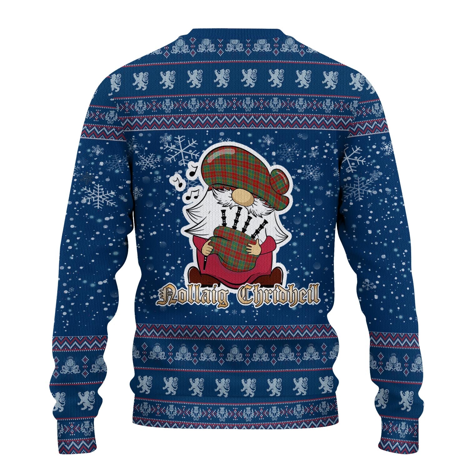 MacDonald of Kingsburgh Clan Christmas Family Knitted Sweater with Funny Gnome Playing Bagpipes - Tartanvibesclothing