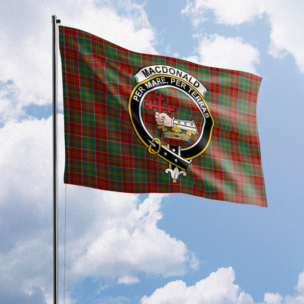 MacDonald of Kingsburgh Tartan Flag with Family Crest House Flag (Horizontal) - Tartan Vibes Clothing