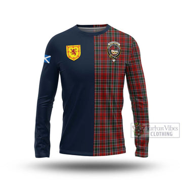 MacDonald of Lochmaddy Tartan Long Sleeve T-Shirt Alba with Scottish Lion Royal Arm Half Style