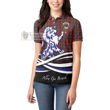 MacDonald of Lochmaddy Tartan Women's Polo Shirt with Alba Gu Brath Regal Lion Emblem