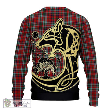 MacDonald of Lochmaddy Tartan Ugly Sweater with Family Crest Celtic Wolf Style