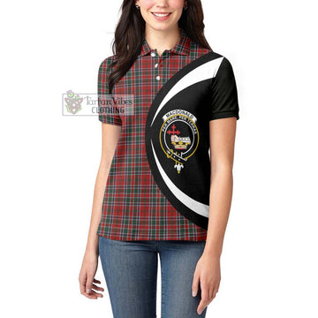 MacDonald of Lochmaddy Tartan Women's Polo Shirt with Family Crest Circle Style