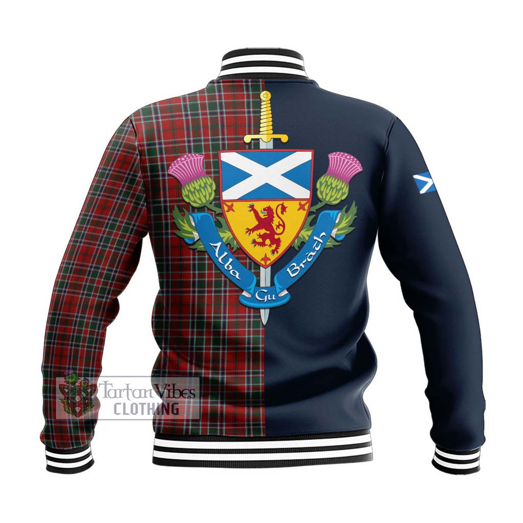 Tartan Vibes Clothing MacDonald of Lochmaddy Tartan Baseball Jacket with Scottish Lion Royal Arm Half Style