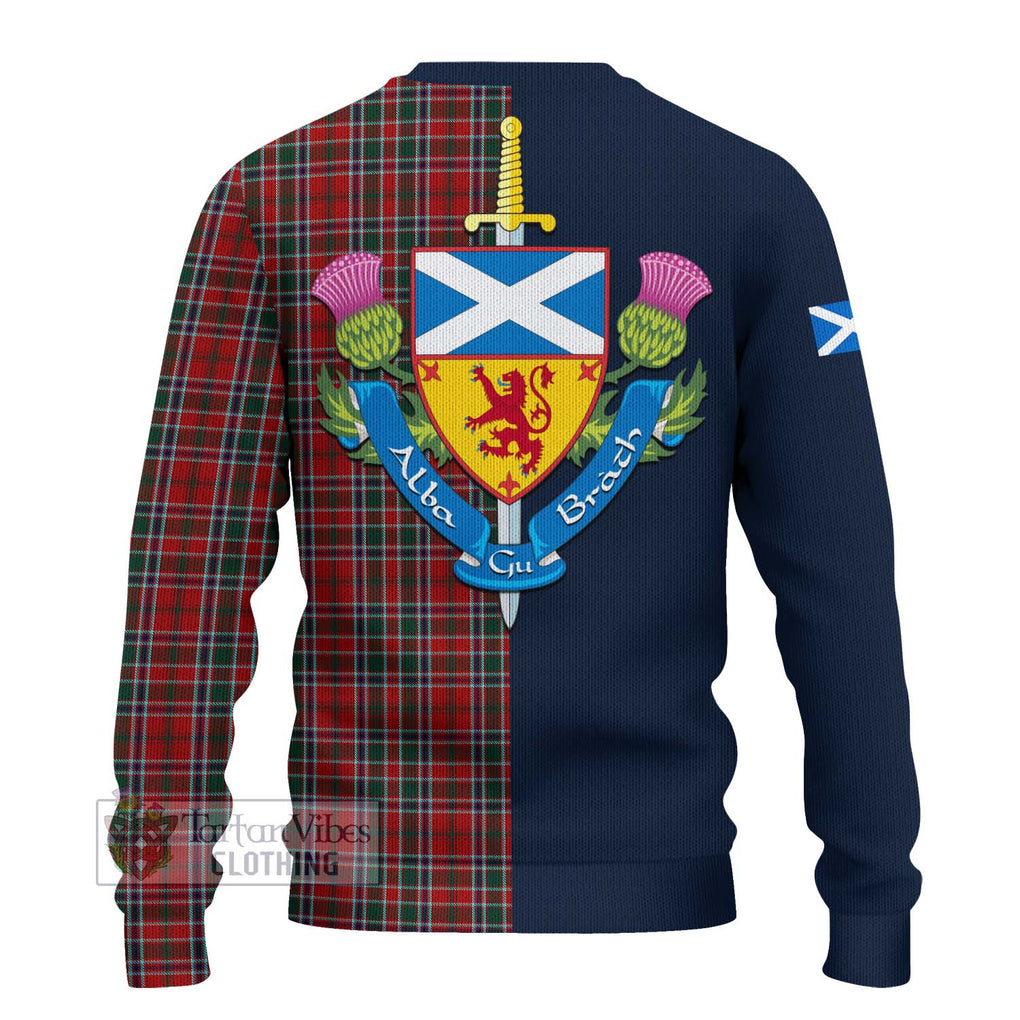 Tartan Vibes Clothing MacDonald of Lochmaddy Tartan Knitted Sweater with Scottish Lion Royal Arm Half Style