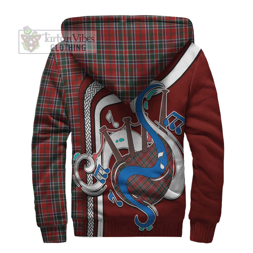 MacDonald of Lochmaddy Tartan Sherpa Hoodie with Epic Bagpipe Style - Tartanvibesclothing Shop