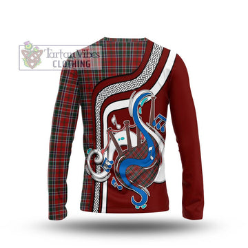 MacDonald of Lochmaddy Tartan Long Sleeve T-Shirt with Epic Bagpipe Style