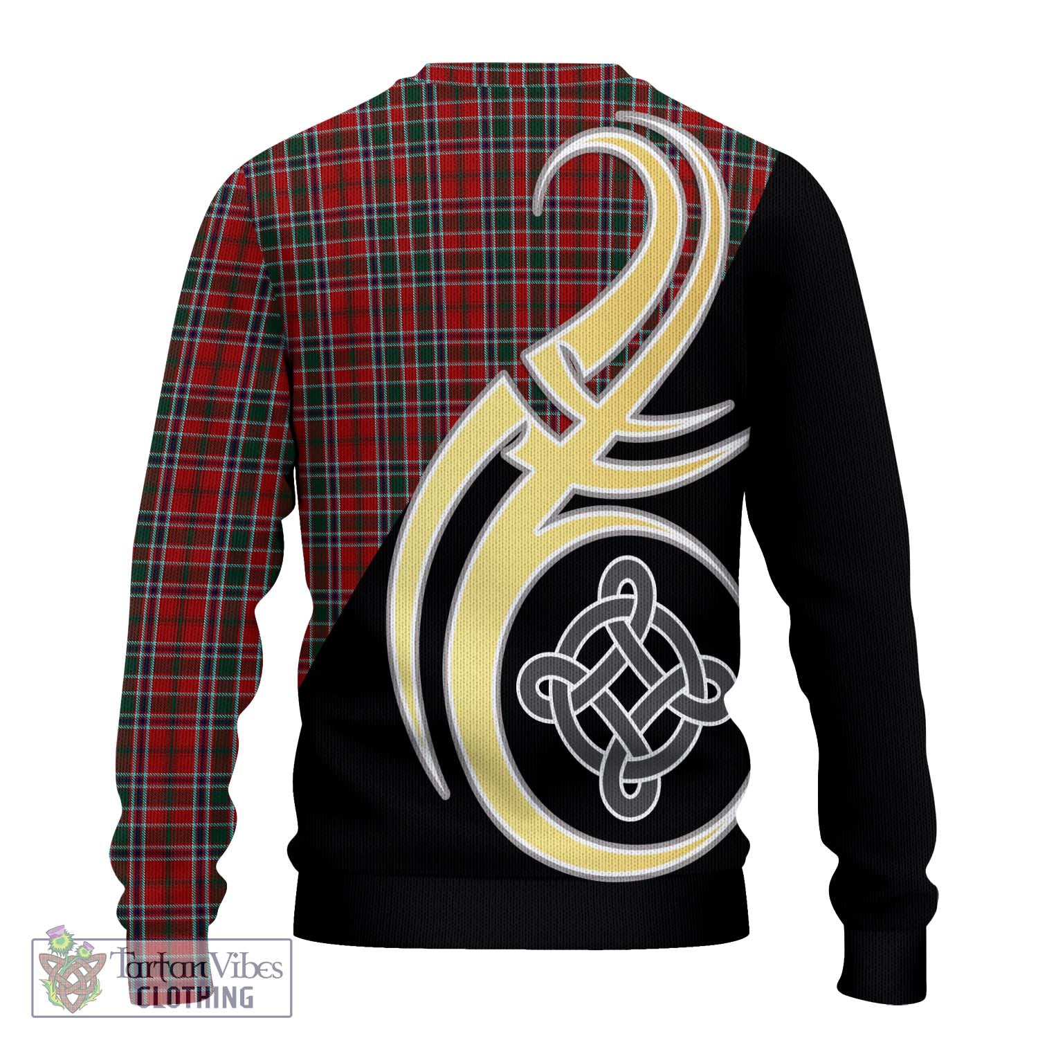 MacDonald of Lochmaddy Tartan Knitted Sweater with Family Crest and Celtic Symbol Style - Tartan Vibes Clothing