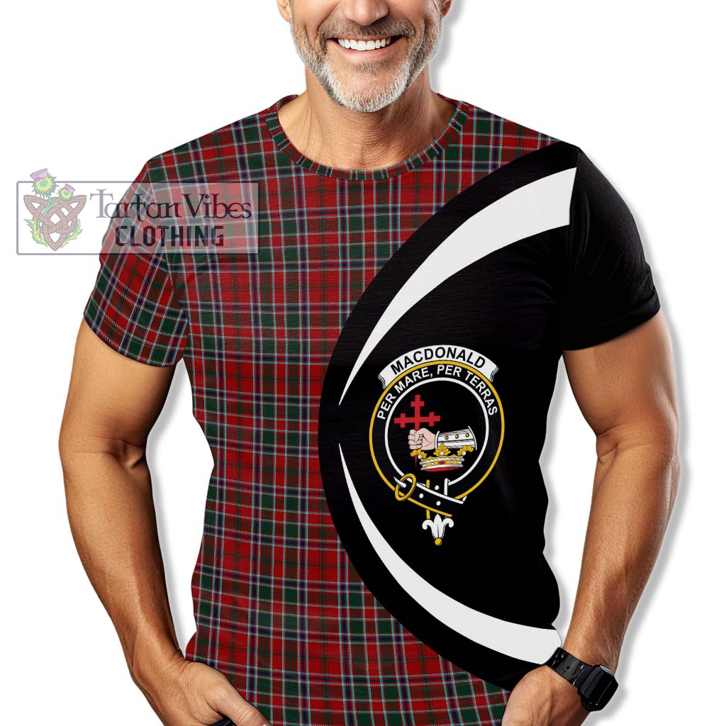 Tartan Vibes Clothing MacDonald of Lochmaddy Tartan T-Shirt with Family Crest Circle Style