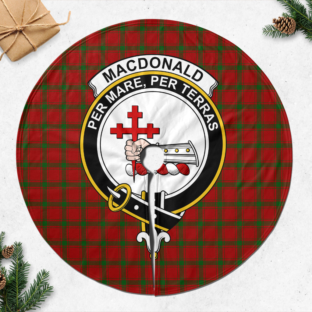 MacDonald of Sleat Tartan Christmas Tree Skirt with Family Crest - Tartanvibesclothing