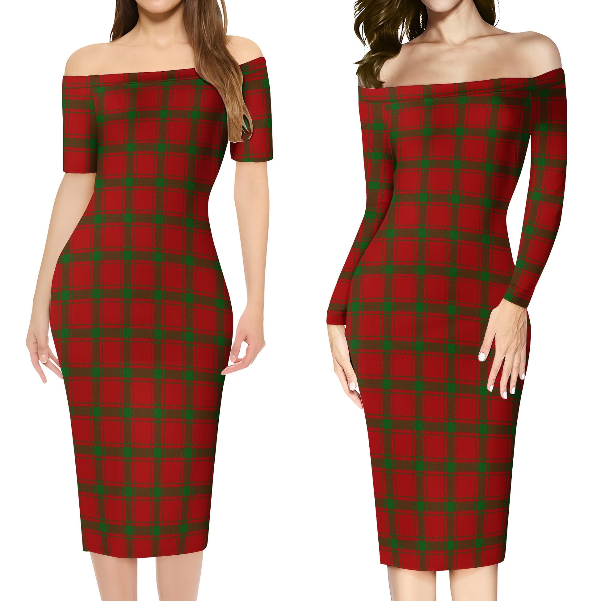 MacDonald of Sleat Tartan Off Shoulder Lady Dress Women's Dress - Tartanvibesclothing