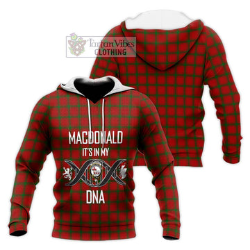 MacDonald (McDonald) of Sleat Tartan Knitted Hoodie with Family Crest DNA In Me Style