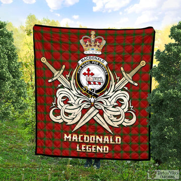 MacDonald of Sleat Tartan Quilt with Clan Crest and the Golden Sword of Courageous Legacy