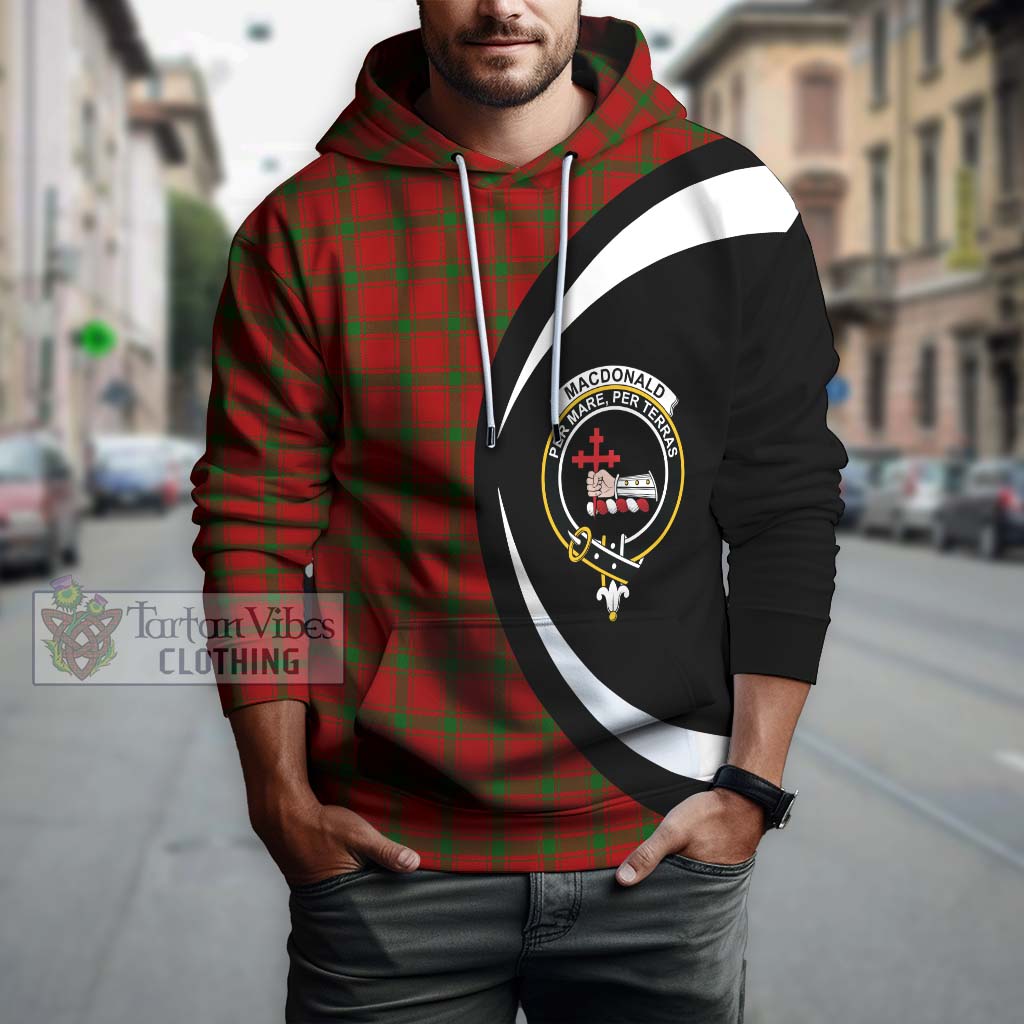 Tartan Vibes Clothing MacDonald of Sleat Tartan Hoodie with Family Crest Circle Style