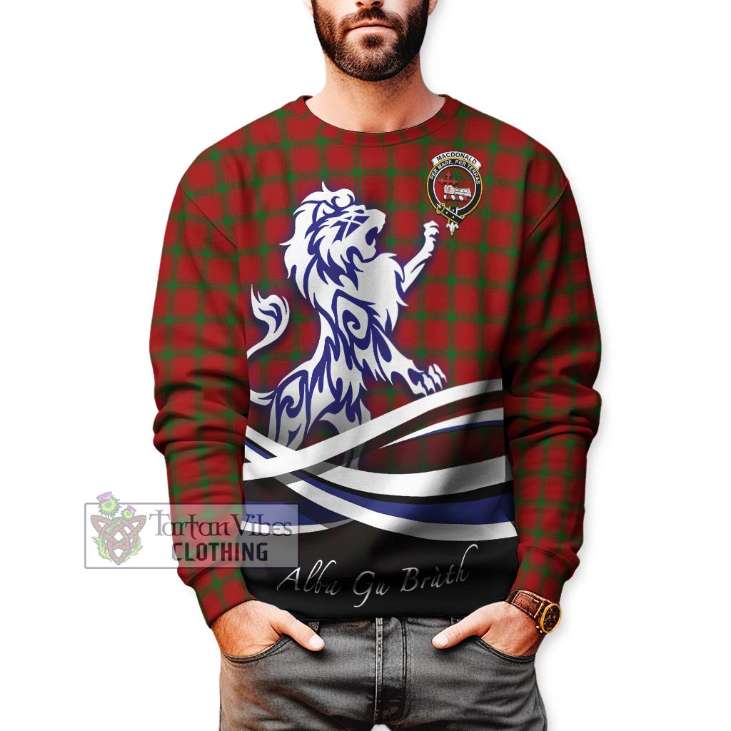 Tartan Vibes Clothing MacDonald of Sleat Tartan Sweatshirt with Alba Gu Brath Regal Lion Emblem