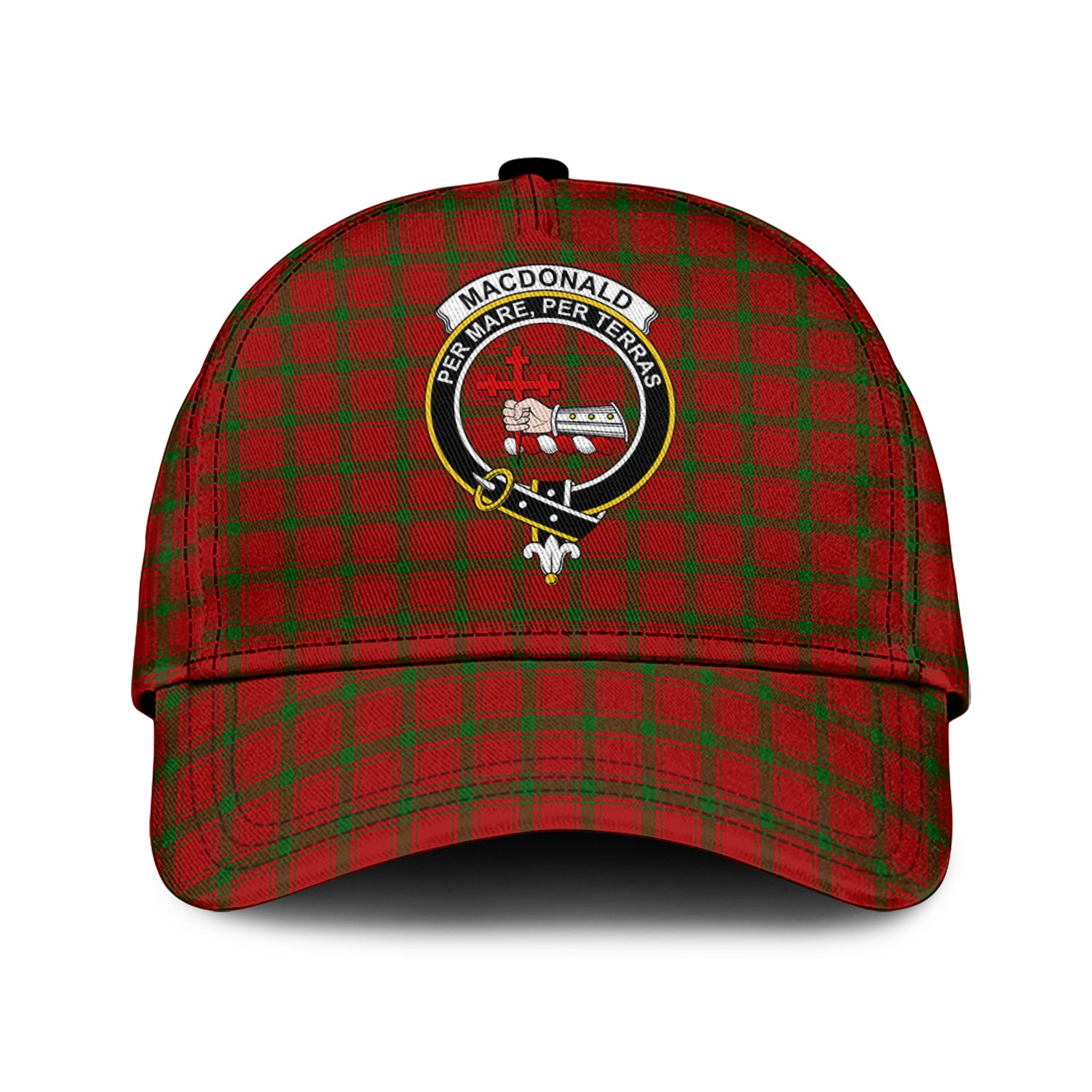 MacDonald (McDonald) of Sleat Tartan Classic Cap with Family Crest Classic Cap Universal Fit - Tartan Vibes Clothing