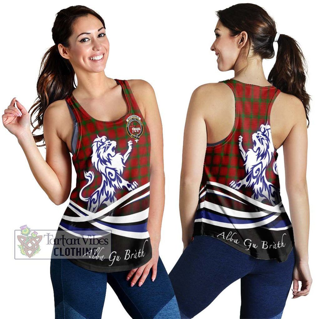 MacDonald (McDonald) of Sleat Tartan Women's Racerback Tanks with Alba Gu Brath Regal Lion Emblem 4XL - Tartanvibesclothing Shop