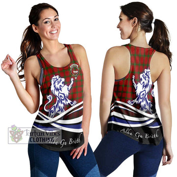 MacDonald (McDonald) of Sleat Tartan Women's Racerback Tanks with Alba Gu Brath Regal Lion Emblem