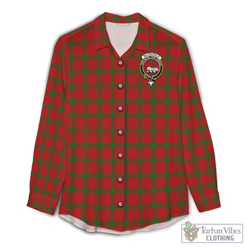 MacDonald of Sleat Tartan Womens Casual Shirt with Family Crest