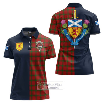 MacDonald (McDonald) of Sleat Tartan Women's Polo Shirt Alba with Scottish Lion Royal Arm Half Style