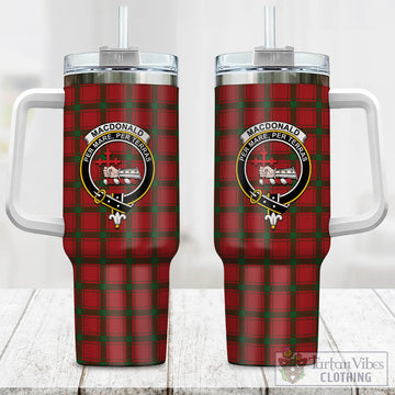 MacDonald (McDonald) of Sleat Tartan and Family Crest Tumbler with Handle