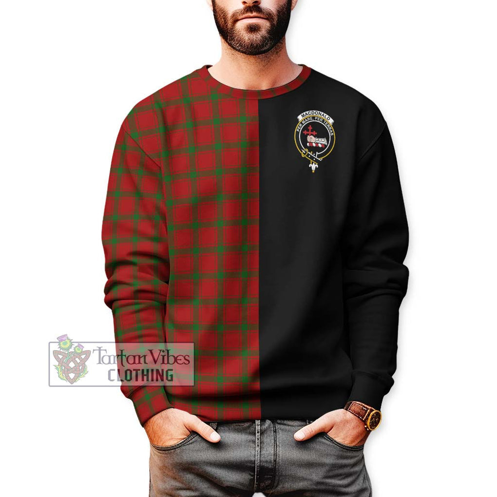 MacDonald (McDonald) of Sleat Tartan Sweatshirt with Family Crest and Half Of Me Style Unisex - Tartanvibesclothing Shop