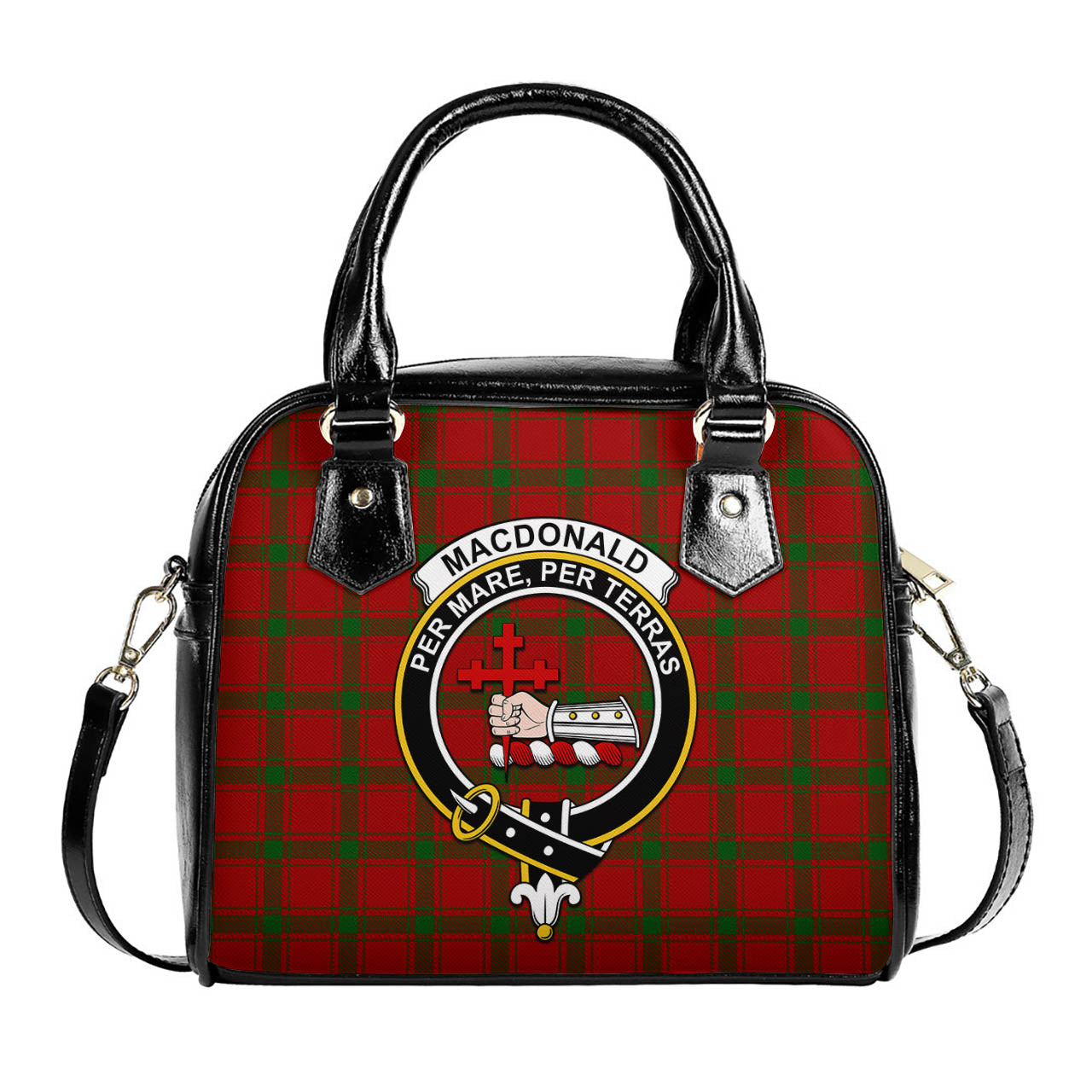 MacDonald of Sleat Tartan Shoulder Handbags with Family Crest One Size 6*25*22 cm - Tartanvibesclothing