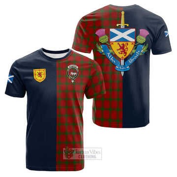 MacDonald (McDonald) of Sleat Tartan Cotton T-shirt Alba with Scottish Lion Royal Arm Half Style