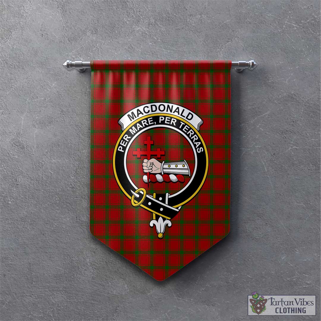 Tartan Vibes Clothing MacDonald of Sleat Tartan Gonfalon, Tartan Banner with Family Crest