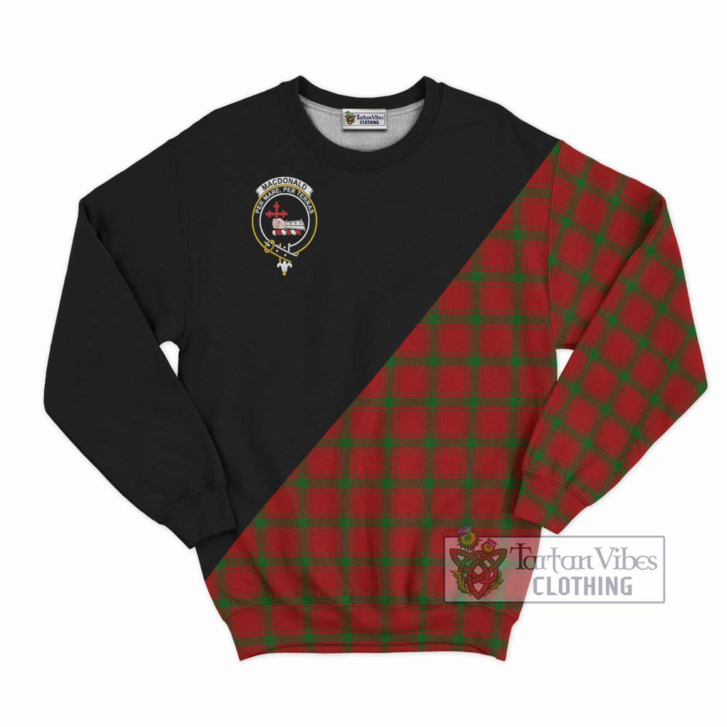 MacDonald (McDonald) of Sleat Tartan Sweatshirt with Family Crest and Military Logo Style - Tartanvibesclothing Shop