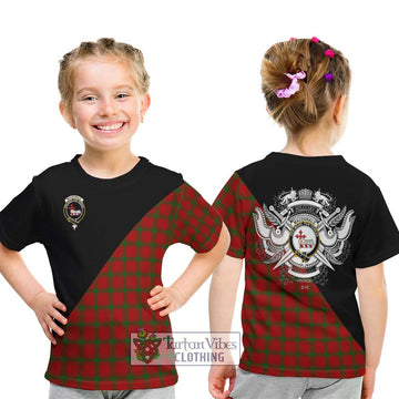 MacDonald (McDonald) of Sleat Tartan Kid T-Shirt with Family Crest and Military Logo Style