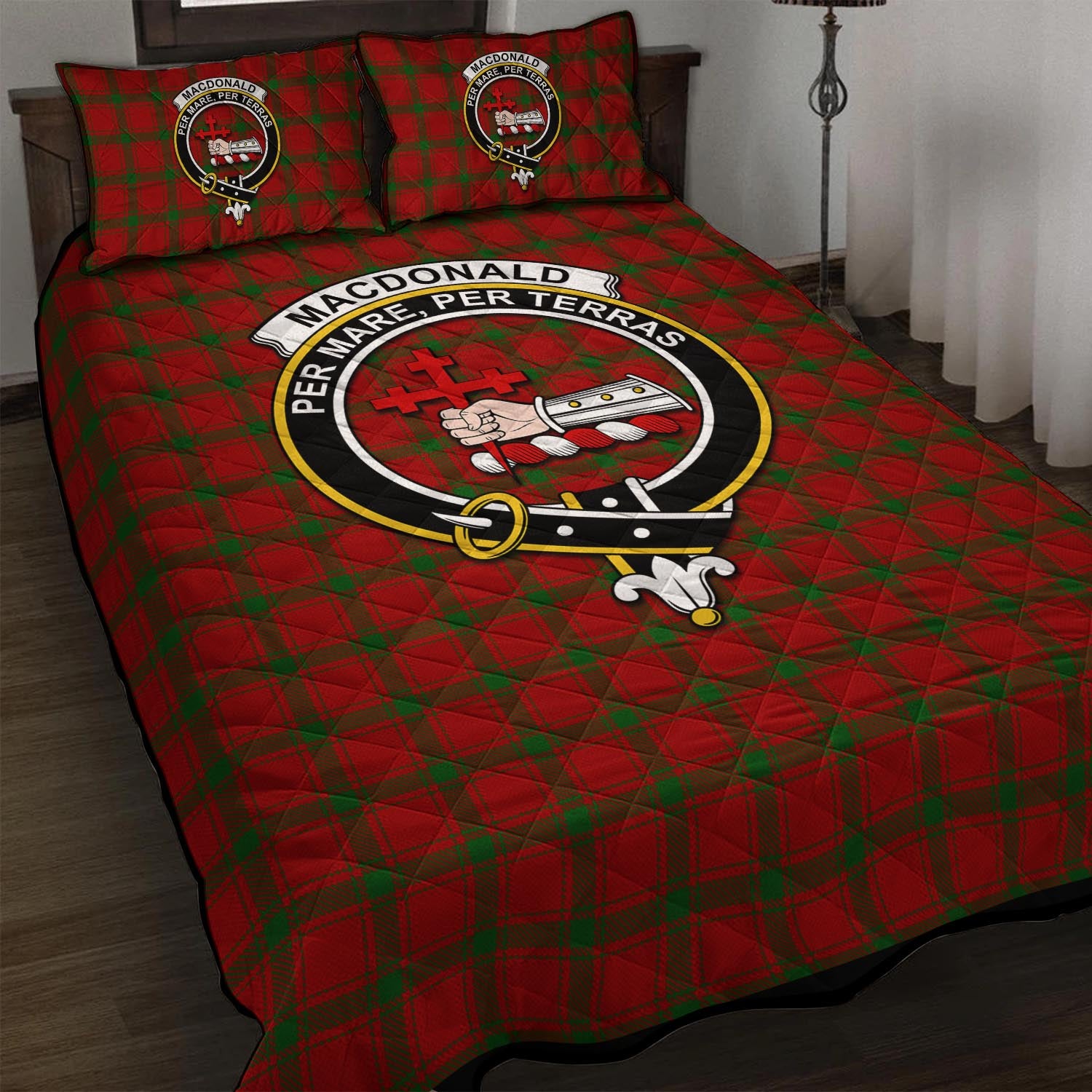MacDonald of Sleat Tartan Quilt Bed Set with Family Crest - Tartanvibesclothing