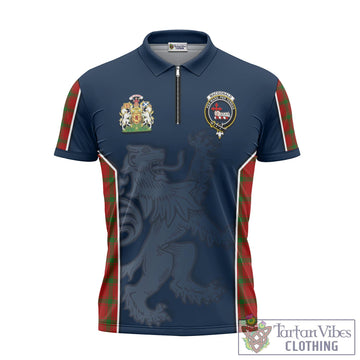 MacDonald (McDonald) of Sleat Tartan Zipper Polo Shirt with Family Crest and Lion Rampant Vibes Sport Style