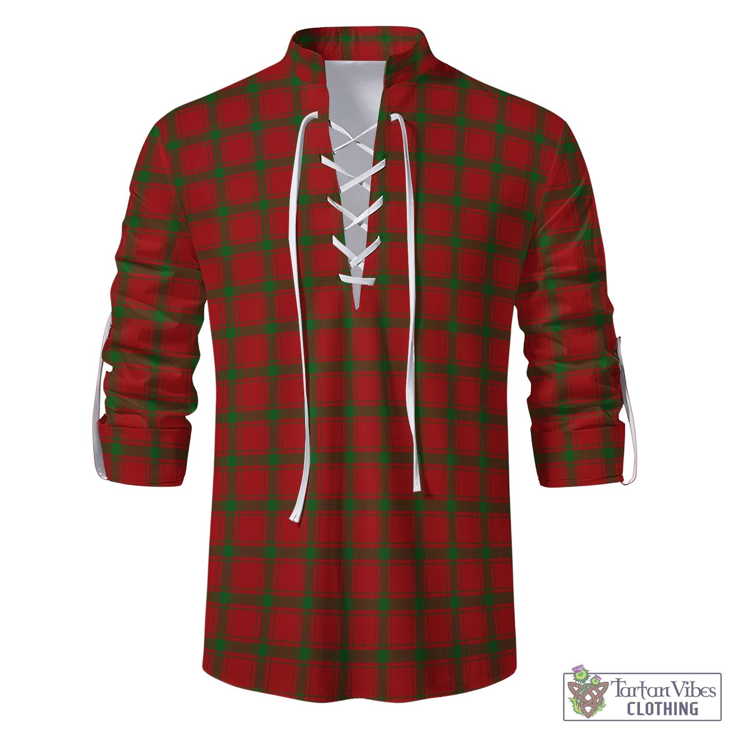 Tartan Vibes Clothing MacDonald of Sleat Tartan Men's Scottish Traditional Jacobite Ghillie Kilt Shirt