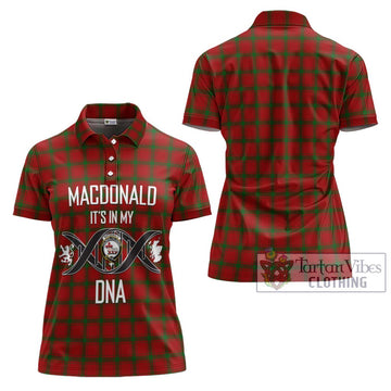 MacDonald (McDonald) of Sleat Tartan Women's Polo Shirt with Family Crest DNA In Me Style