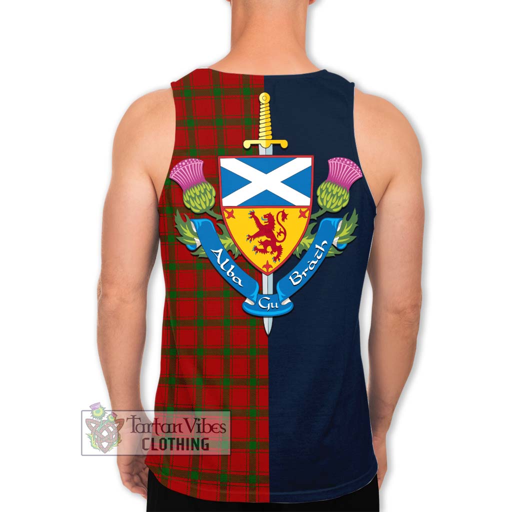 Tartan Vibes Clothing MacDonald of Sleat Tartan Men's Tank Top with Scottish Lion Royal Arm Half Style